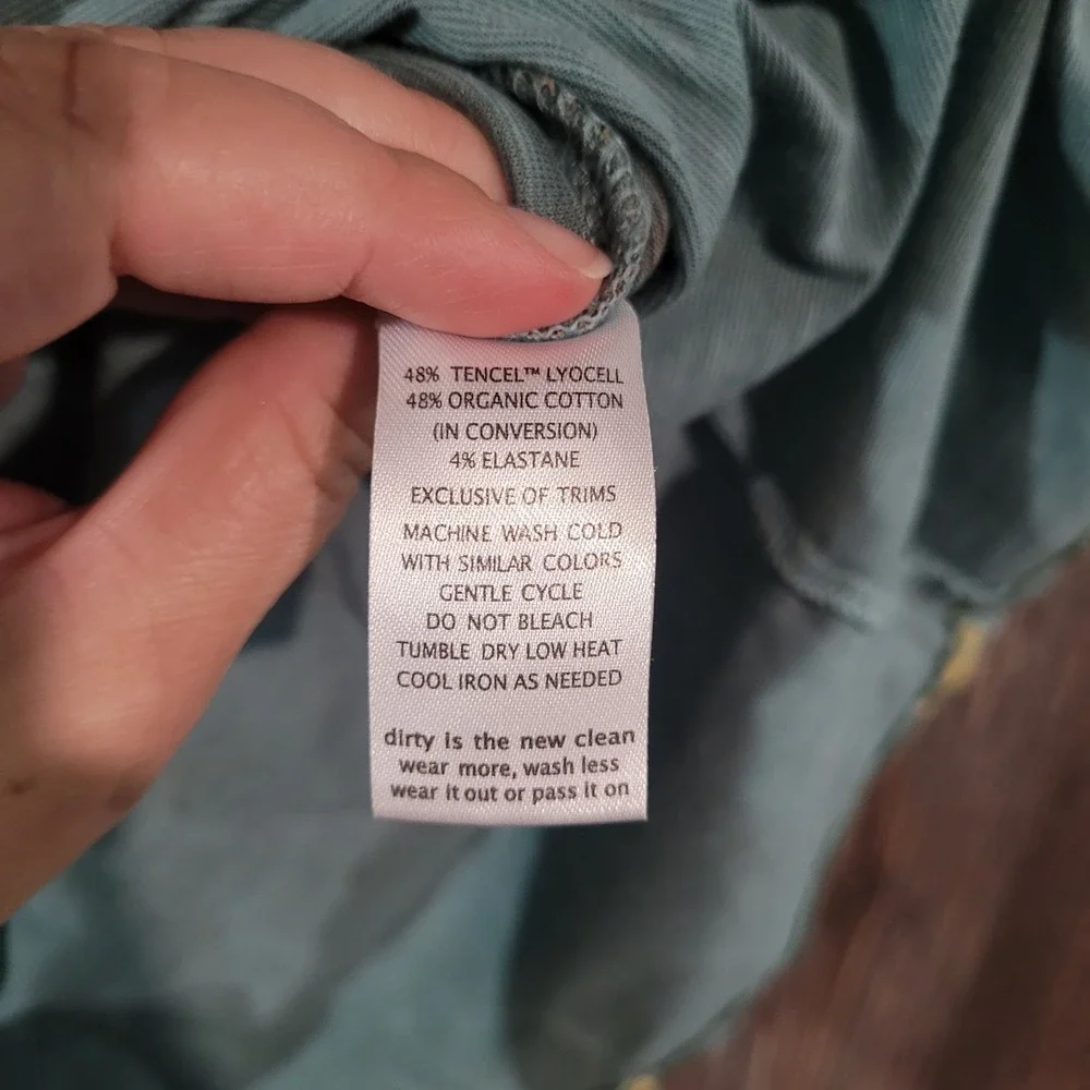 Toad & Co Chaka A-Line Skirt Sz M Muted Blue Floral Organic Cotton Blend Granola